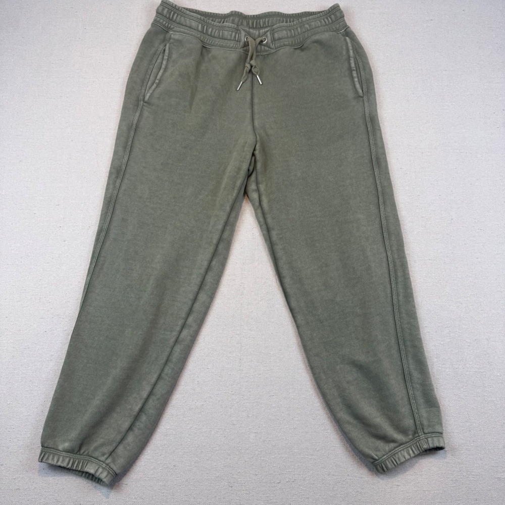 Aerie M Joggers Women Olive Green Drawstring Elastic Cuff Relaxed Loungewear - Picture 2 of 9